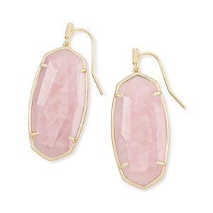 NWT Kendra Scot Elle Drop Earrings in Rose Quartz